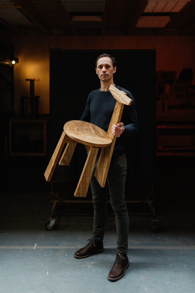 Handmade wooden dining chair