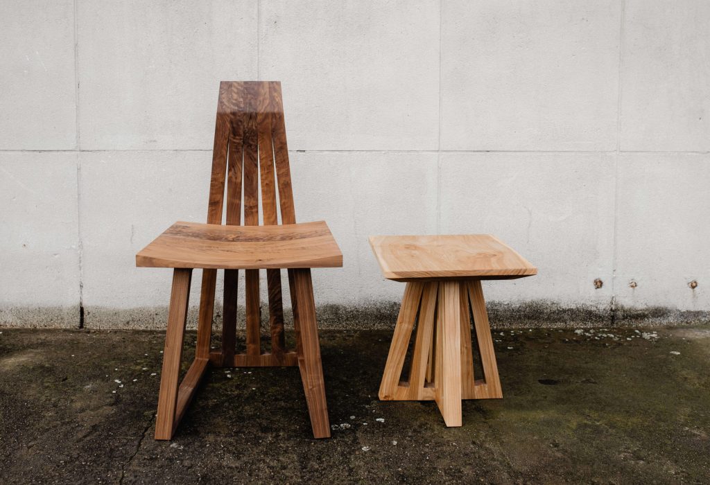 Wooden handmade side table