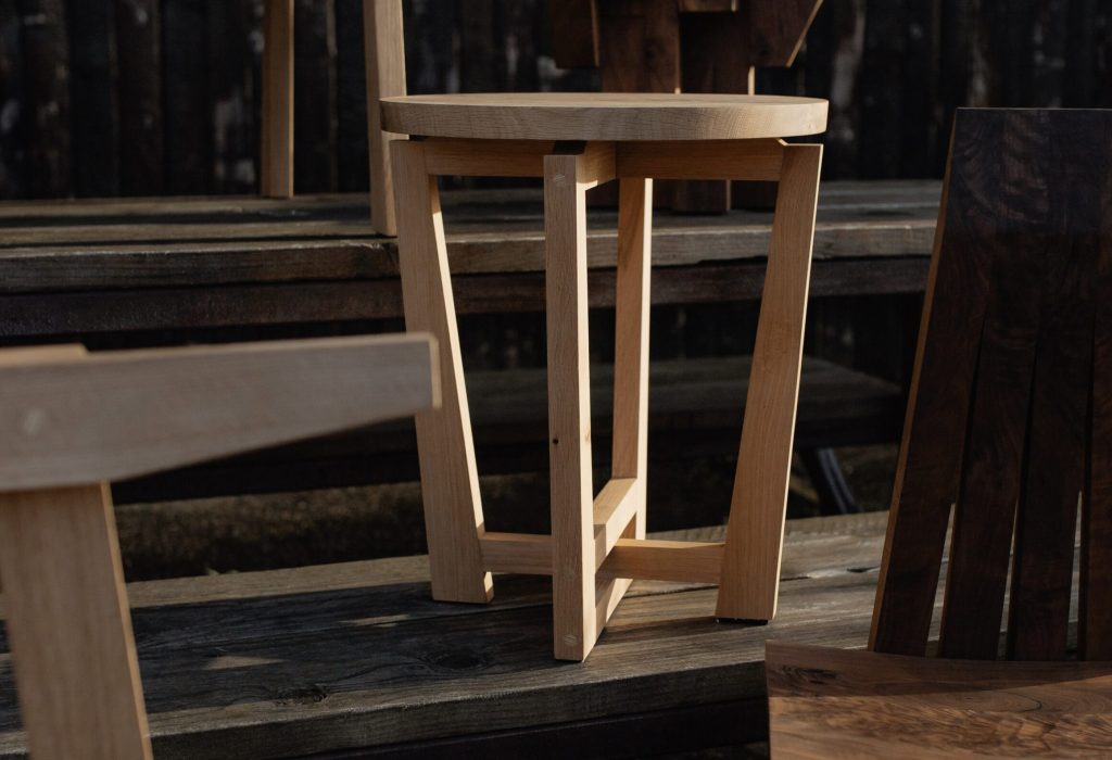 Handmade wooden sustainable side table