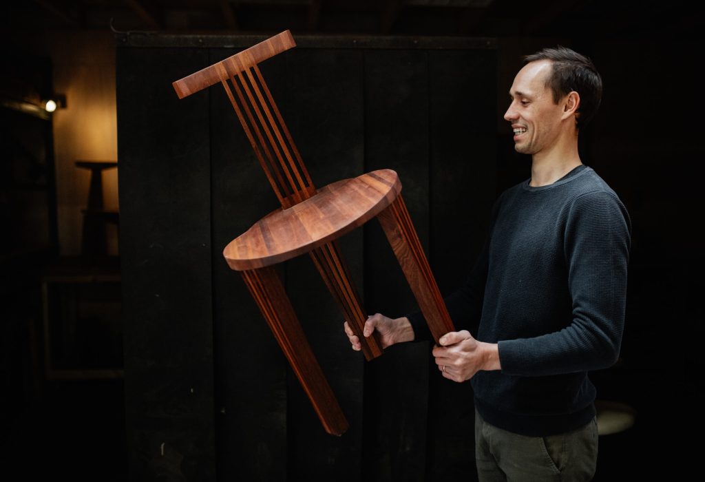 Handmade wooden dining chair